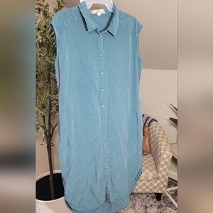 Thread & Supply Sleeveless Buttin Down Shirt Dress